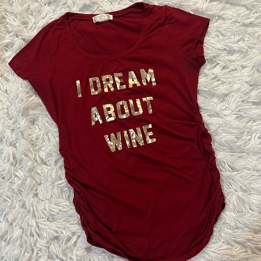 Maternity Scoop Neck Wine Shirt - S